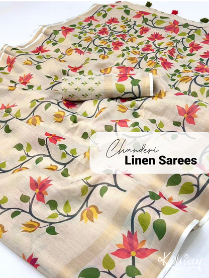 Chanderi Linen Sarees - KOHI858460