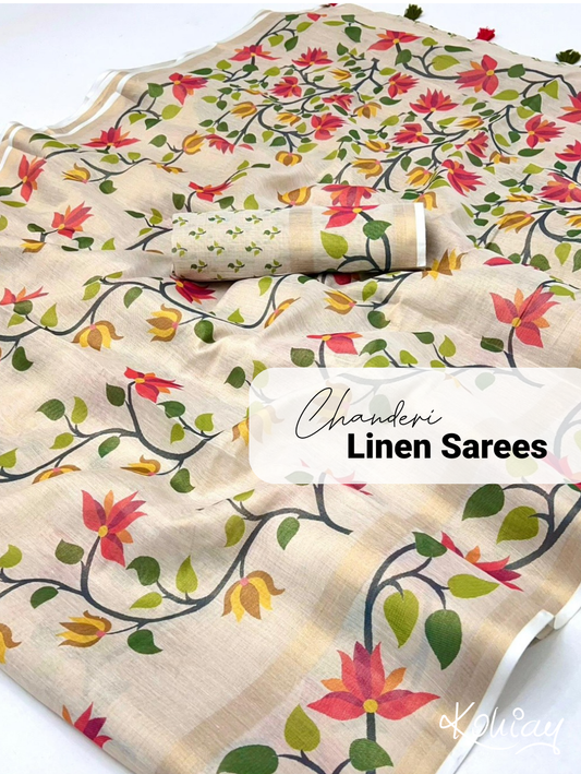 Chanderi Linen Sarees - KOHI858460