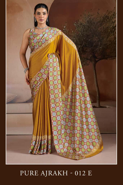 Ajrakh Modal Satin Sarees - KOHI877608