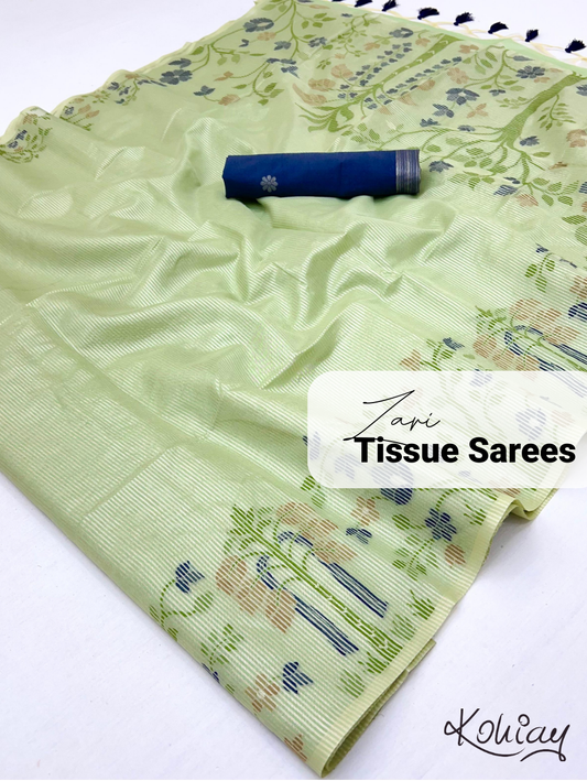 Handloom Zari Tissue Sarees - KOHI837501
