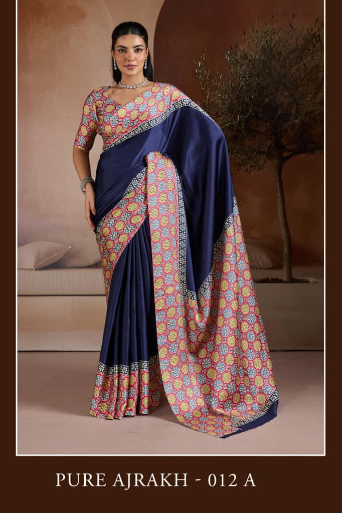 Ajrakh Modal Satin Sarees - KOHI877608