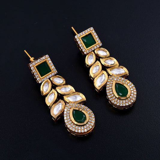 Amara | Emerald Polki Earrings: Alluring Heirloom-Quality Craftsmanship for Timeless Elegance
